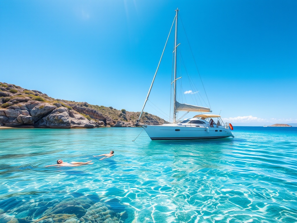 Beautiful bay in full daylight — turquoise water