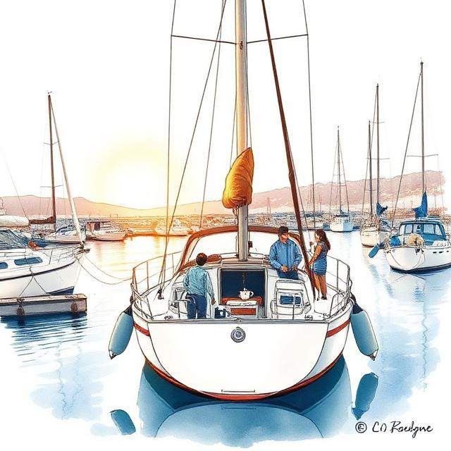 Leaving the berth at dawn