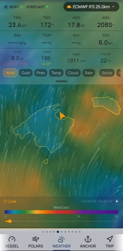 Galvanic App — scheda Meteo: previsioni multi-modello e tendenze barometriche